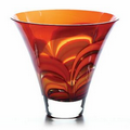 Evolution by Waterford Red & Amber Round Crystal Bowl